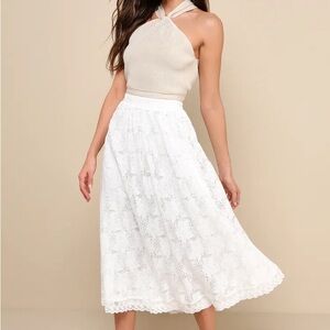 Perfectly Graceful Ivory Lace Maxi Skirt- Lulus